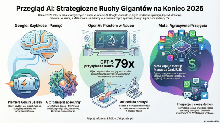 Przegląd dnia AI (30.12): Gemini 3 Flash, GPT-5 przyspiesza naukę 79x, a Meta wydaje 2 mld USD na agentów